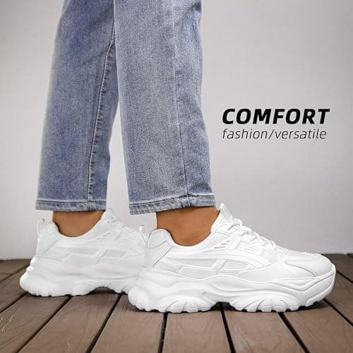Women's Road Running Shoes Non Slip Ladies Walking Fashion Athletic Chunky Sneakers Work Gym Comfort Lightweight Mesh Soft Sole thumbnail 7