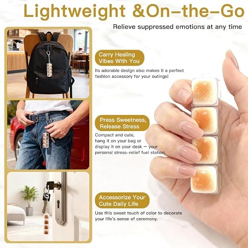 2 Pack Caramel Bread Keyboard Fidget Toy – Crisp Sound,Stress Relief Fidget Clicker Keychain,Quiet Anxiety Toys for Adults at Work, Travel, Home – Anxiety Relief & Focus Boost (Caramel Bread) thumbnail 4
