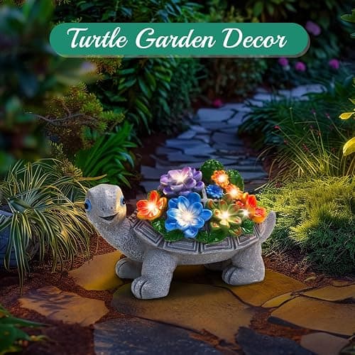 Linkax Birthday Gifts for Women Mom Grandma, Turtle Statue Solar Lights Outdoor Garden Decor for Outside Yard Patio Porch Fall Home, Gardening House Warming Gifts New Home, Grandparents Day Presents - Turtle thumbnail 5