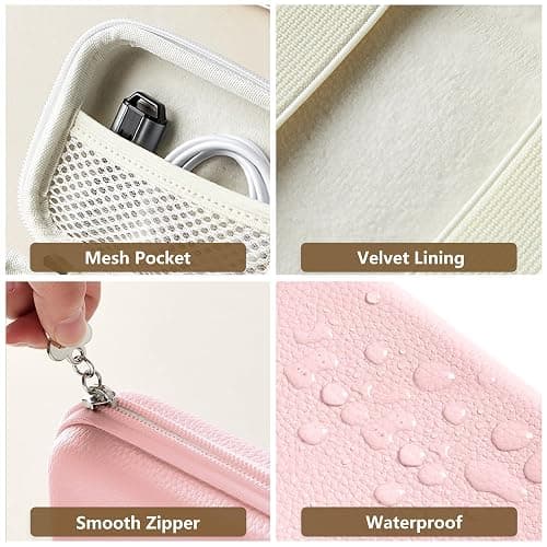 Linpr Digital Camera Case for CAMKORY, KODAK PIXPRO FZ45/FZ55, Canon IXUS 285 HS, Lecran, Small Travel Compact Camera Holder with Mesh Pocket for Accessories SD Card (Pink) thumbnail 6