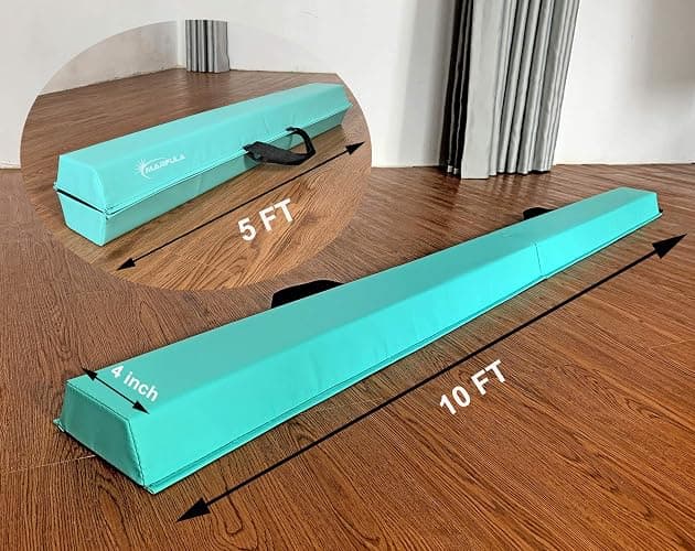 MARFULA Balance Beam - Folding Floor Gymnastics Equipment for Kids, Non Slip Base - 6 FT to 10 FT for Home Gym Use thumbnail 2