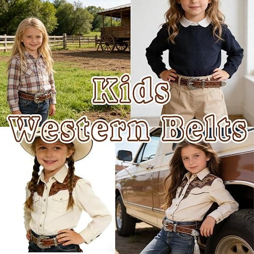 Western Fashion Cowgirl Cowboy belts for Girls Women Boys Jeans Pants Dresses thumbnail 7