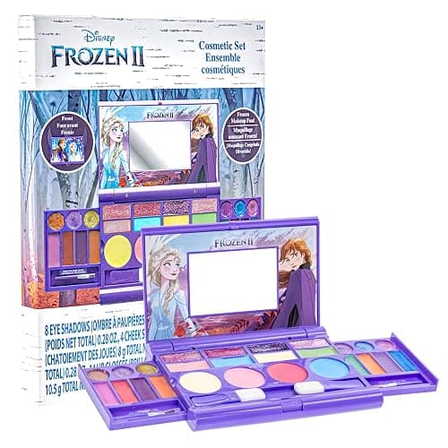 Disney Frozen Makeup Set for Girls, Including Lip Gloss, Glitter Eyeshadow, Glitter Blush, and Brushes – Gift for Girls Ages 13+, by Townley Girl - Image 1