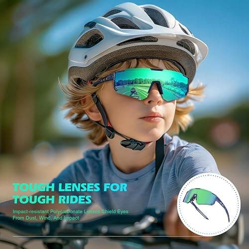 Fanshen Youth Baseball Sunglasses for Kids - Polarized Sunglasses Softball Cycling for Boys Girls Ages 3-12 UV Protection thumbnail 3