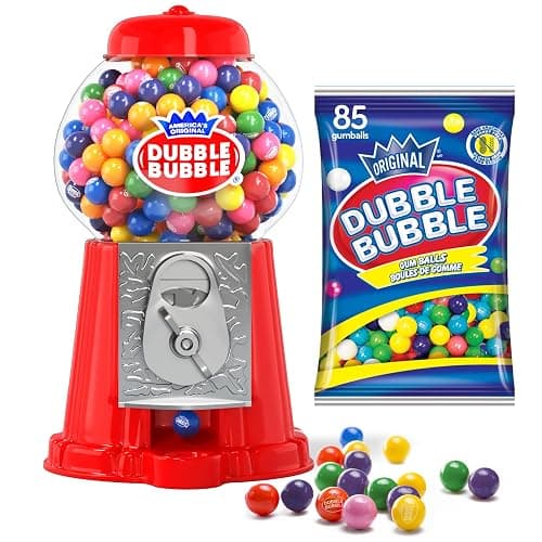 Gumball Machine for Kids 8.5" - Coin Operated Bubble Gum Machine and Toy Bank - Candy Machine Dispenser Includes 85 Gum Balls - Great Candy Dispenser Machine Gift Toys for Girls and Boys (Red) - Image 1