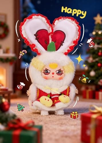 Baby Three Merry Christmas Plush Blind Box – Bunny Ears Reindeer Snowman Big Ear Designs Fluffy Fur Colorful Christmas Outfit Accessories Collectible Gift Random 1 of 9 Secret (Single Box Packaging) thumbnail 2