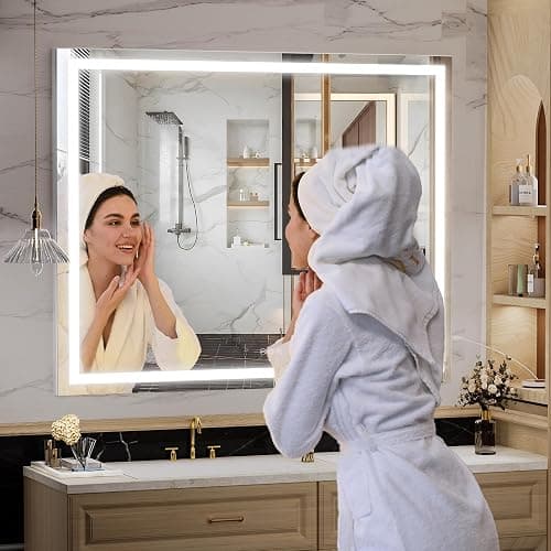 Hasipu Vanity Mirror with Lights, 39.4" x 28.7" LED Makeup Mirror, Lighted Makeup Mirror with Dimmable 3 Modes thumbnail 7