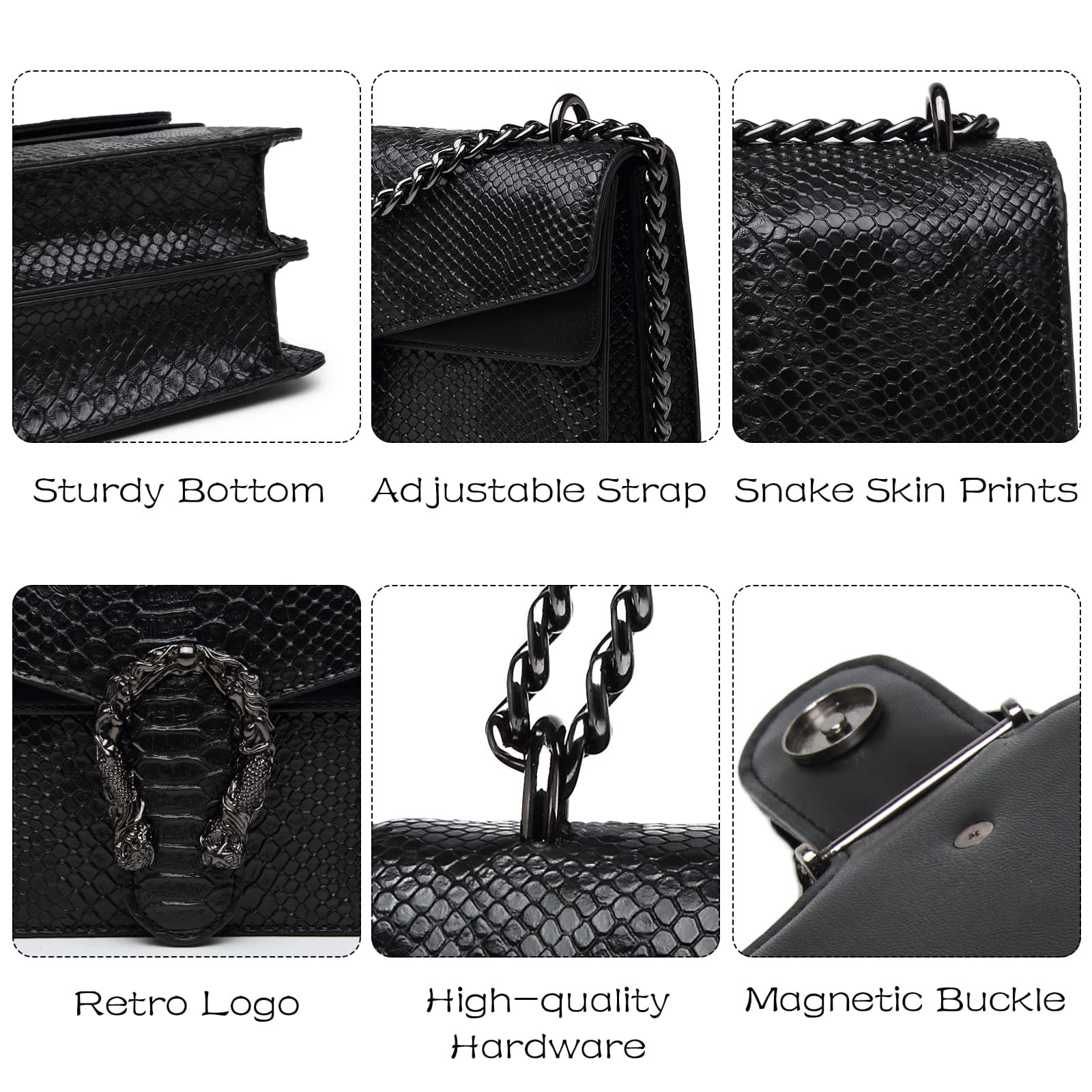 Bolsa Crossbody Mujer Travistar Bolsas de Mujer Pequeña Bolsa de Mano Piel Bolsa Bandolera para Mujer/Dama/Fiesta/Noche/Celular - Bolso Cruzada Satchel con Correa de Cadena Dorada thumbnail 5