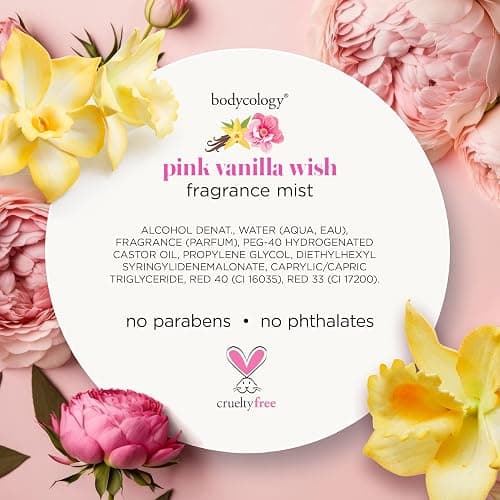 Bodycology Long-Lasting Fragrance Body Mist, Pink Vanilla Wish, 8 fl oz thumbnail 7