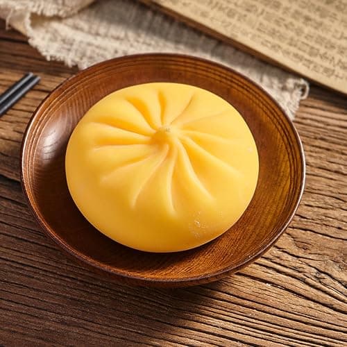 Giant Glitter Dumpling, Giant Dumpling Squishy, Mega Rainbow Dumplings, Cute Anxiety Relief Fidget Toy, Soft Squeeze Decompression Dough for Adults (Yellow) thumbnail 2