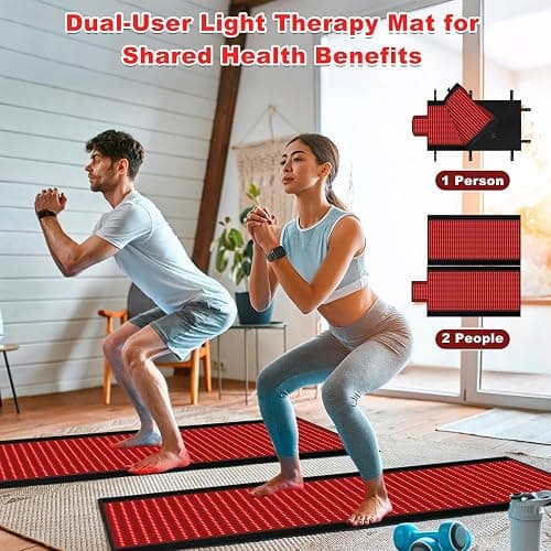 fyovuv Red Light Therapy Mat for Full Body, 74.6'' X 33.3'', 2570 LEDs, Black, Fabric, Adjustable Timer & Intensity thumbnail 3