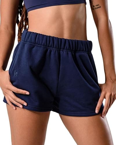 Kamo Fitness CozyTec Sweat Shorts Women High Waisted Lounge Comfy Casual Cotton Shorts with Pockets - Image 1