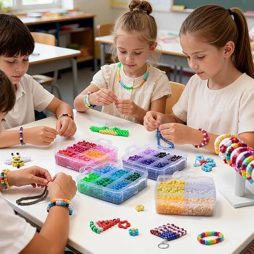 Simetufy 4200Pcs Pony Beads, 24 Assorted Colors 6x9mm Plastic Kandi Beads Bulk for Bracelets Hair Braids Jewelry Making DIY Crafts, 2.41LB (Shaking Packaging) thumbnail 2