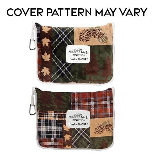 CARSTENS, INC. Travel Blanket, Premium Compact 2-in-1 Airplane Blanket/Pillow, Tree Plaid Rustic thumbnail 7