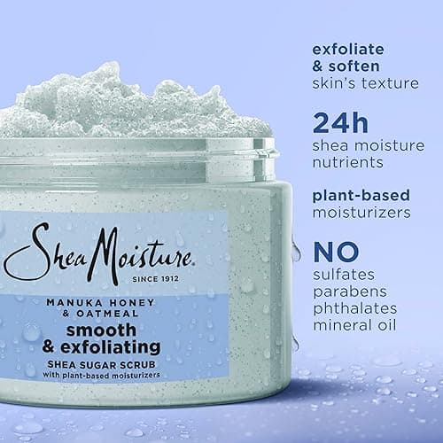 SheaMoisture Shea Sugar Body Scrub Manuka Honey Oatmeal for smooth & exfoliating Smooth and Exfoliating Body scrub with 24h shea moisture nutrients 12 oz thumbnail 3