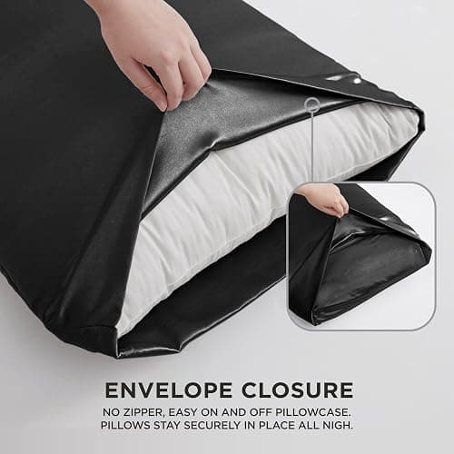 Juicy Couture – Satin Sheet Set | Silky Smooth Bed Sheets | Queen Size Bedding | 4 Piece Set Includes Fitted Sheet, Flat Sheet, and 2 Pillowcases | Wrinkle Resistant and Anti Pilling | Pink - King - 4 Piece Set Black thumbnail 4