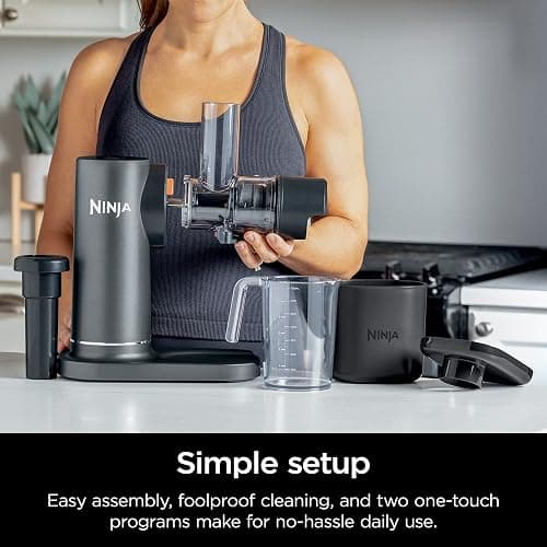 Ninja NeverClog Cold Press Juicer, Powerful Slow Juicer with Total Pulp Control, Countertop, Electric, 2 Pulp Functions, Dishwasher Safe, 2nd Generation, Charcoal, JC151 thumbnail 7