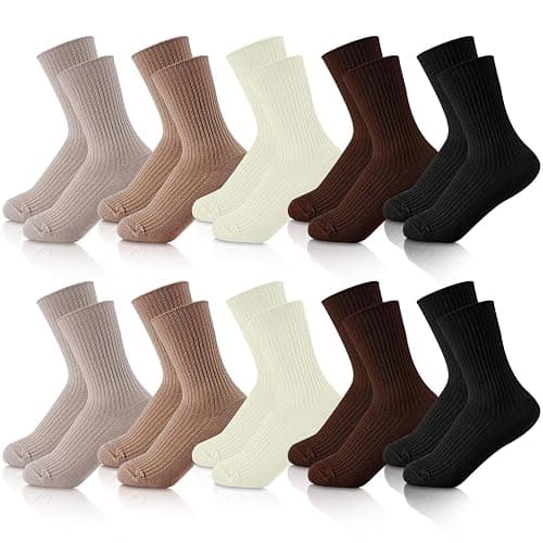 Eurzom 10 Pairs Socks Womens Crew Elastic Ankle Length Cotton Socks Aesthetic Cute Lightweight Low Cut Gifts for Women - Image 1