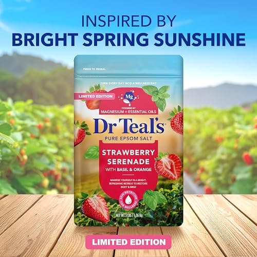 Dr Teal's Epsom Salt Magnesium Soak, Strawberry Serenade with Basil & Orange, 3 lbs thumbnail 2