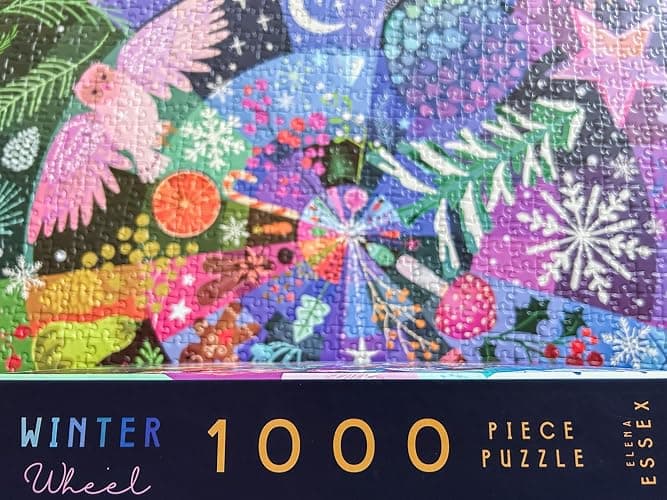 Elena Essex 'Winter Wheel' Puzzle for Adults 1000 Pieces, Christmas Puzzle 28" x 20", illustratded by Elena Essex, Thick & Sturdy Pieces, Challenging Activity for Adults, Unique Idea! thumbnail 9