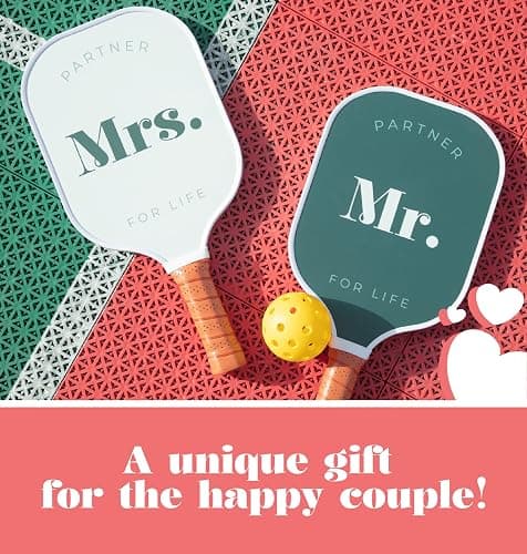 A Perfect Match Pickleball Paddle Set Engagement Gifts for Couples I I His and Hers Gifts I Includes 2 Pickleball Paddles, Carrying Bag and 2 Pickleballs thumbnail 4