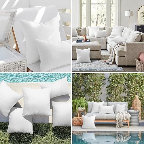 Ashler 20 x 20 Outdoor Pillows, Waterproof Inserts Set of 2 Throw Pillow Inserts, Hypoallergenic Stuffer Sham Square Pillow Insert for Patio, Bench, Garden, Indoor Outdoor Decorative thumbnail 8