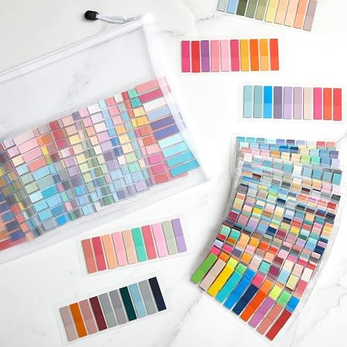 ReliThick 16000Pcs Annotation tabs Sticky Tabs for Books Transparent Sticky Notes 80 Color Writable Page Markers Book Flags Strip for Annotating Reading Supplies Bookish Gift thumbnail 6
