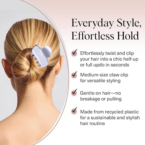 Kitsch Hair Clips for Women - Strong Hold Claw Clips | Non-Slip, Durable Plastic | Stylish Hair Accessories for Everyday Use | Ideal Gifts for Women - Hydrangea Breeze, 1pc thumbnail 6