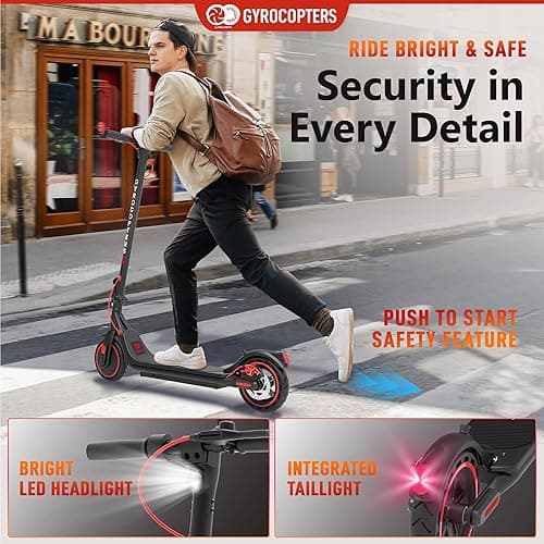 Gyrocopters Electric Scooters for Adults & Teens NextGen 2026 Flash 6.0/FlashX | Speed 30km/h Upto 30km, SMART ANTI-THEFT LOCK APP, Light, Cruise, 350W, 8.5” Lightweight Foldable Escooter, UL2272 Safe thumbnail 9