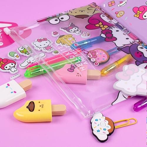 Hello Kitty & Friends Café Stationery Set, 22-Piece Sanrio Stationery, Cute School Supplies, Sanrio Accessories, Includes Hello Kitty Notebook, Squishy Stickers, Sanrio Pens, Kawaii Stationery thumbnail 3