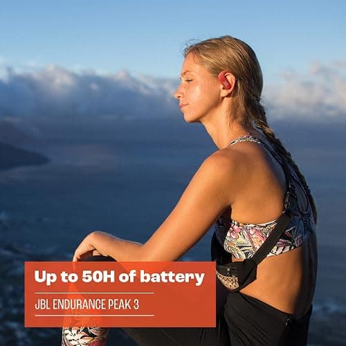 JBL Endurance Peak 3 - Dust and Water Proof (IP68) True Wireless Active Earbuds, Pure Bass Sound, Up to 50 Total Hours of Playback with Speed Charge, Ambient Aware & Talk Thru (White) thumbnail 2