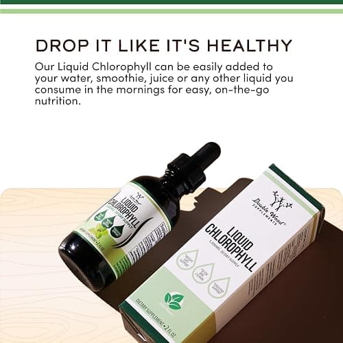 Chlorophyll Liquid Drops - for Digestion, Gut Health, Energy and Detox - Vegan Safe (Rich, Full Texture and Taste, Not Watered Down), 2oz Peppermint Flavored, by Double Wood thumbnail 3