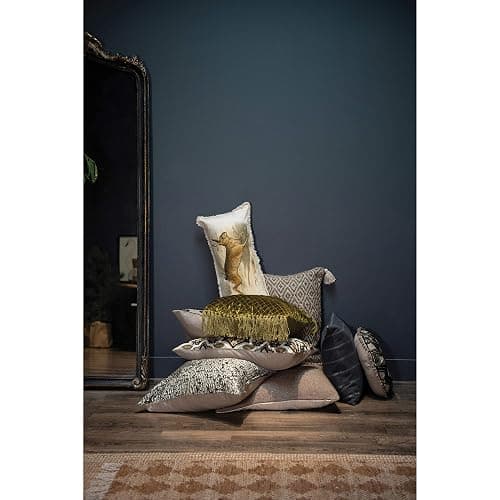 Creative Co-Op Woven Wool Shag Lumbar Pillow with Love Design, Black and Cream thumbnail 6