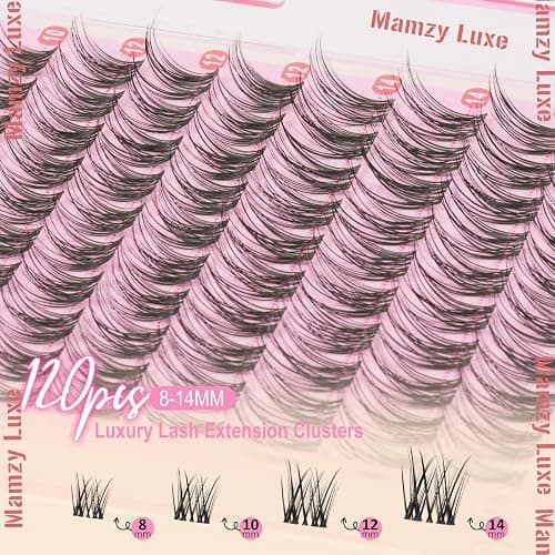 Natural Lash Clusters Kit Short Wispy Eyelash Clusters 8-14MM Clear Band Cluster Lashes Extensions Kit 120Pcs CC-Curly Daily Exquisite Eyelashes Clusters with Bond and Seal and Tweezers thumbnail 3