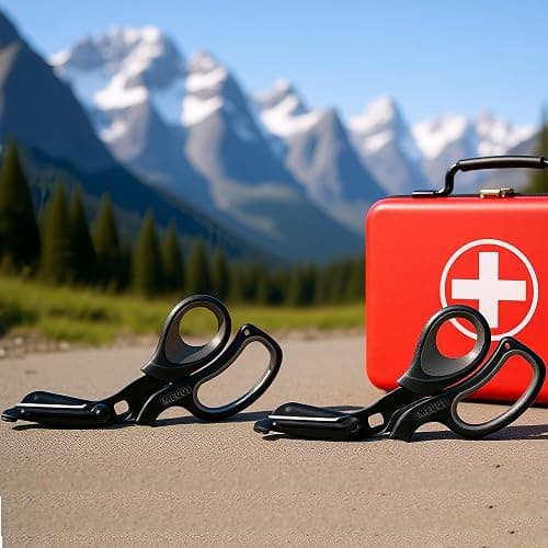 MEUUT 2 Pack Medical Scissors Trauma Shears for Left and Right Hand -Patented Bandage Scissors All Purpose with Non-Stick Blades, Surgical Grade Shears Stainless Steel EMT Scissors for Nurses EMT thumbnail 2