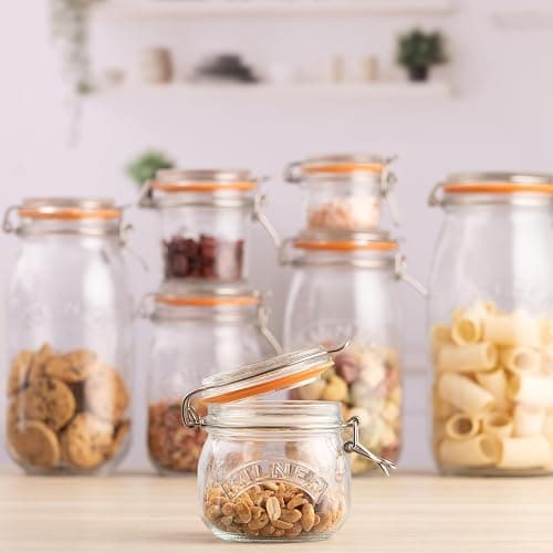 Kilner Set of 3 Round Clip Top Jars 0.5 Litre (3 x 500ml) Airtight Glass Storage Jars for Preserving Jams Dry Foods Reusable thumbnail 4