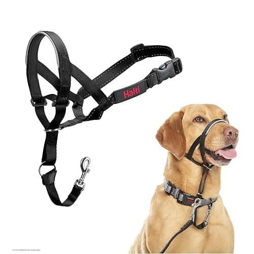 Halti Headcollar | Size 3, Black | Training Collar for Medium Dogs | Stop Your Dog Pulling on the Leash | Adjustable, Reflective & Lightweight with Padded Nose Band - Image 1