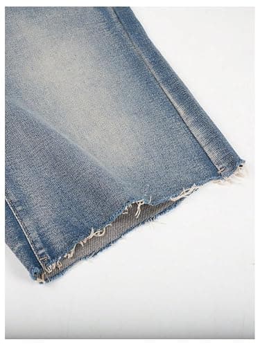 GORGLITTER Girl's Jean Shorts Jorts Low Rise Baggy Wide Leg Ripped Hem Bermuda Denim Shorts Y2k Bottoms thumbnail 5