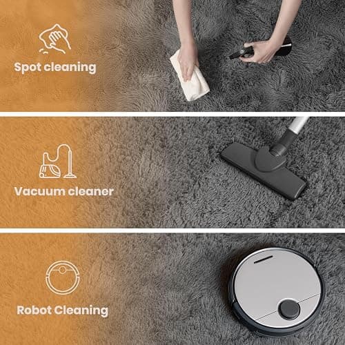 Zentavio Area Rugs for Living Room Grey Rugs for Bedroom 4x6 Carpet Fluffy Furry Soft Shag Aesthetic Plush High Pile Gray Throw Rug for Nursery Kids Room Dorm thumbnail 4