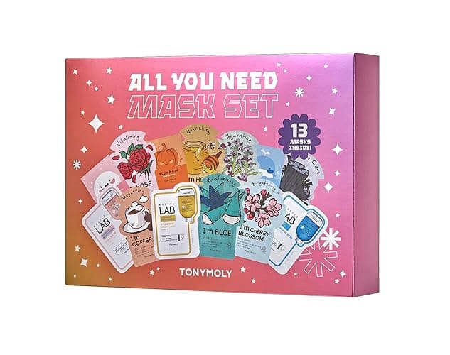 TONYMOLY All You Need Mask Set, Hydrate & Refresh Skin, Sheet Masks for all Skin Types & Concerns, Variety Pack of 13 Masks - Pink Mask Set