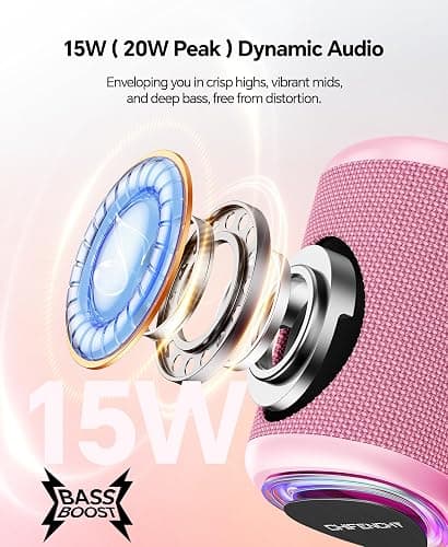 Portable Bluetooth Speaker Beach Essentials: IPX5 Waterproof for Outdoor | Powerful HD Sound,Dynamic Light,All Day Playtime,Wireless BT 5.3,TWS Pairing,Travel|Camping|Pool Accessorie,School Supplies thumbnail 2