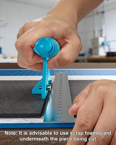 Foamboard Cutter Tool, FoamBoard Straight/Bevel Cutter Used to Cut Eva Foam, Foam Cutter Adjustable 45° or 90° For DIY Craft, Small Cutting Project, Blue, 1-Pack thumbnail 7