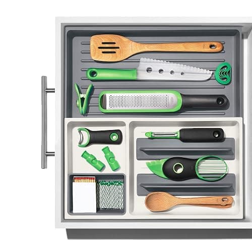 OXO Good Grips Drawer, Large Expandable Kitchen Tool Organizer, White thumbnail 5