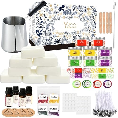 Complete Candle Making Kits for Adults Beginners, DIY Candle Making Supplies Include Soy Wax,Wax Melter,Scents,Dyes,Wicks,Wicks Sticker,Candle Tins & More-Full Candle Maker Set - Arts & Crafts Kits - Image 1