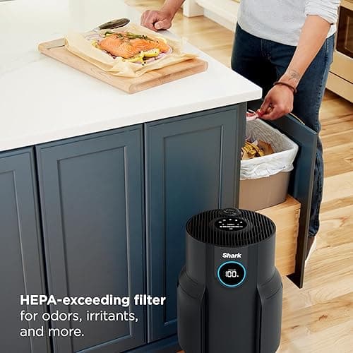 Shark Air Purifier for Home, NeverChange, for Large Room, HEPA-Exceeding Filter, Captures Pollutants, Pet Dander, Dust, Odor, Smoke, and More, Odor Neutralizer, HP152, Charcoal thumbnail 8