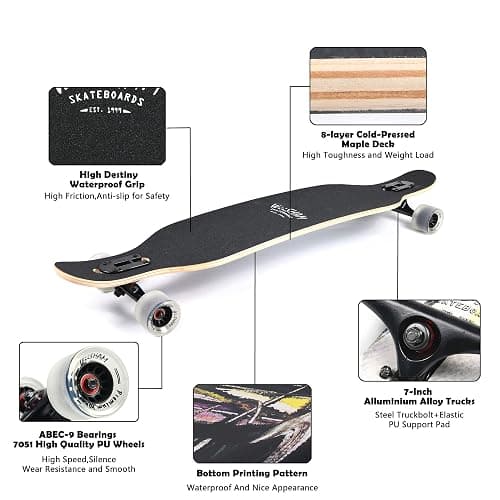Amrgot 42 inches Complete Longborads Drop Through Deck Concave Cruise Professional Longboards thumbnail 3