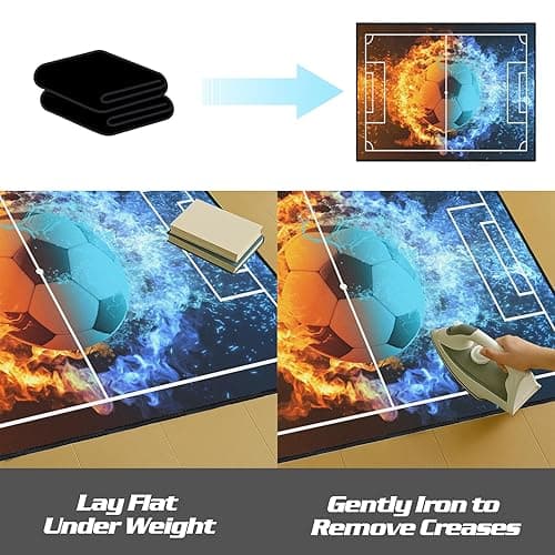 Rnmdn Soccer Rug for Boys Bedroom,5'x7' Polyester Non-Slip Sports Rug for Living Room Game Area and Soccer Room Decor thumbnail 9