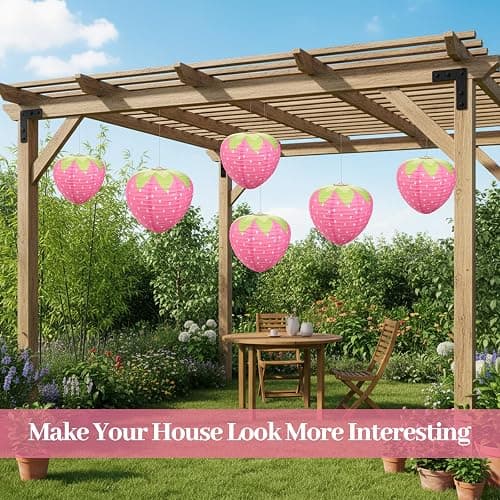 Strawberry Party Decorations,3 PCS Pink Strawberry Paper Lantern, 8" & 12" Strawberrys Lantern Decorations, Strawberrys Themed Decor for Room, Birthday Party, Baby Shower, Wedding, Garden thumbnail 6