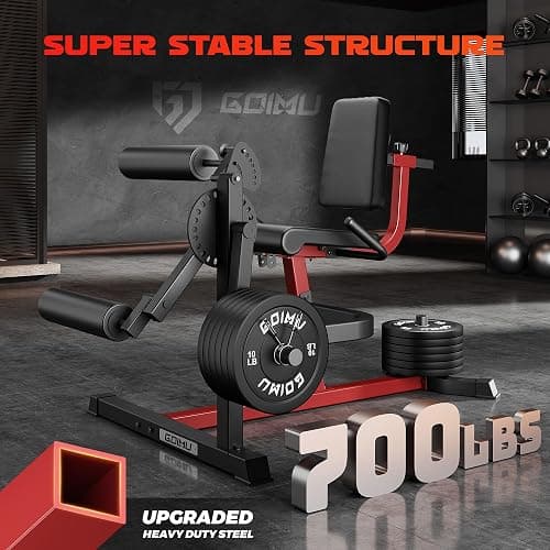 GOIMU Leg Extension and Curl Machine, 4 in 1 Lower Body Workout Machine， Adjustable Leg Curl Machine with Plate Loaded, Leg Extension Machine with Exercise Bench, Home Gym Weight Machine thumbnail 2