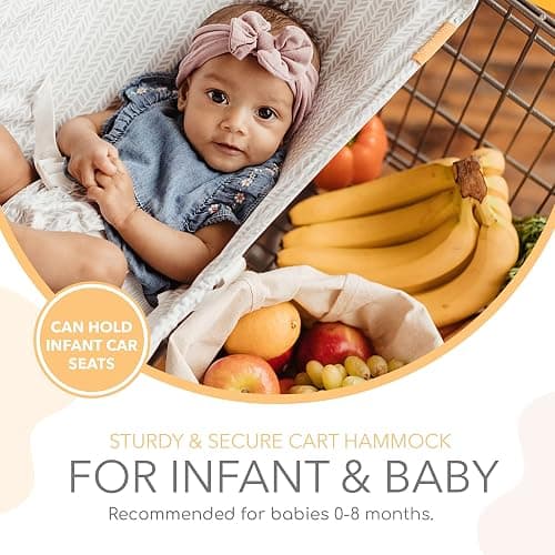 Binxy Baby Shopping Cart Hammock – Infant Seat for Grocery Carts – Holds Car Seats Securely – Compatible with Select 4-Seater Wagons (20–24” Wide) – Supports Up to 50 lbs – Little Arrow thumbnail 7